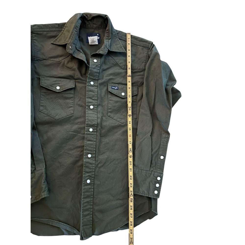 Wrangler Mens Western Pearl Snap Heavy Cotton Like Brushpopper M - Picture 5 of 7